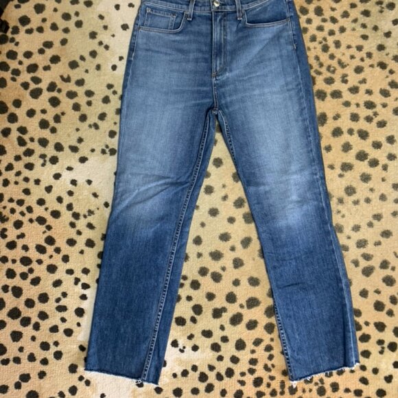 rag & bone Denim - rag & bone Blue Straight Leg Denim with Faded Wash